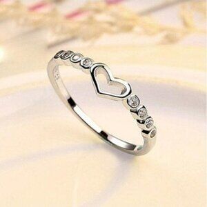 💎Super Lovely Heart Sweet Many Tiny Zircon Filled Silver Ring for Women, VIP458